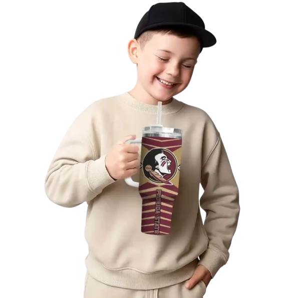 personalized florida state seminoles chevron layers garnet curved tumbler latest model.webp