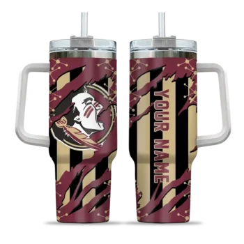 personalized florida state seminoles claw cut garnet black curved tumbler best selling.webp