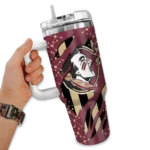 personalized florida state seminoles claw cut garnet black curved tumbler best selling.webp