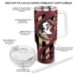 personalized florida state seminoles claw cut garnet black curved tumbler best selling.webp