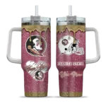 personalized florida state seminoles heart helmet motif garnet curved tumbler best selling.webp