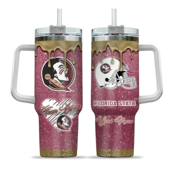 personalized florida state seminoles heart helmet motif garnet curved tumbler best selling.webp