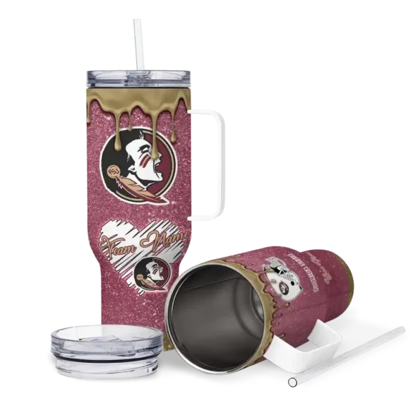personalized florida state seminoles heart helmet motif garnet curved tumbler high quality.webp