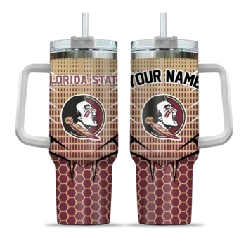 personalized florida state seminoles hex texture garnet curved tumbler best selling.webp