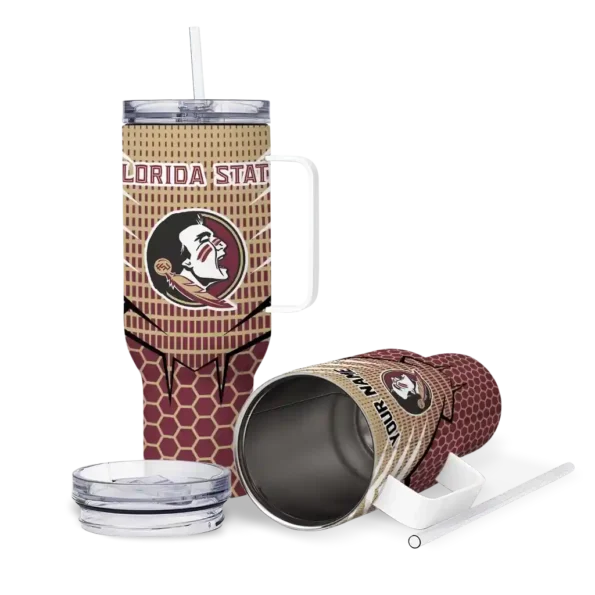 personalized florida state seminoles hex texture garnet curved tumbler high quality.webp