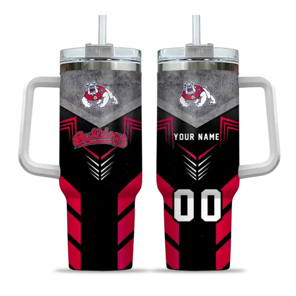personalized fresno state bulldogs arrow armor red black curved tumbler best selling.webp