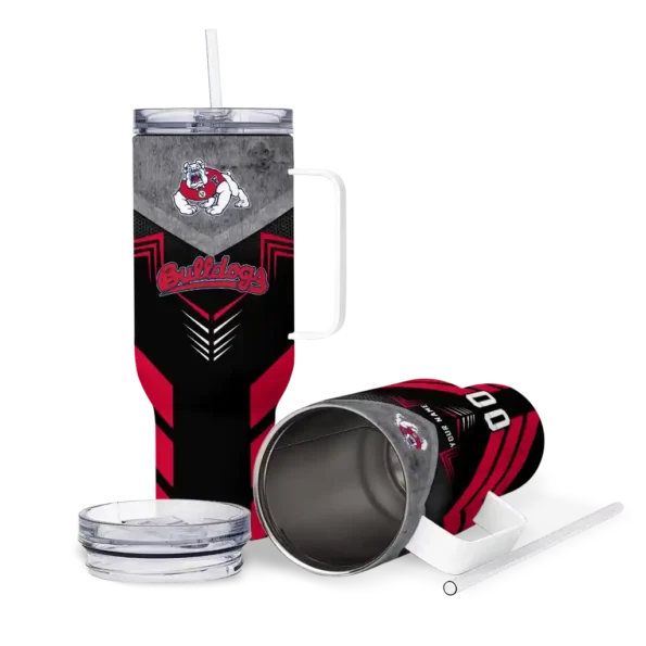 personalized fresno state bulldogs arrow armor red black curved tumbler high quality.webp