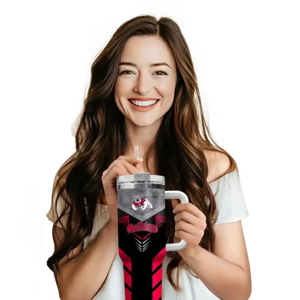 personalized fresno state bulldogs arrow armor red black curved tumbler premium grade.webp