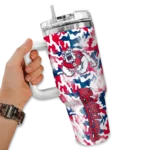 personalized fresno state bulldogs camo mashup red white curved tumbler best selling.webp