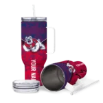 personalized fresno state bulldogs chevron stripe red curved tumbler best selling.webp