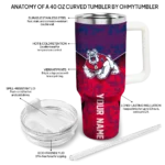 personalized fresno state bulldogs chevron stripe red curved tumbler best selling.webp