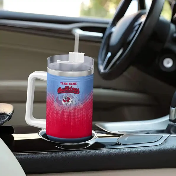 personalized fresno state bulldogs gradient dots red curved tumbler trendy.webp
