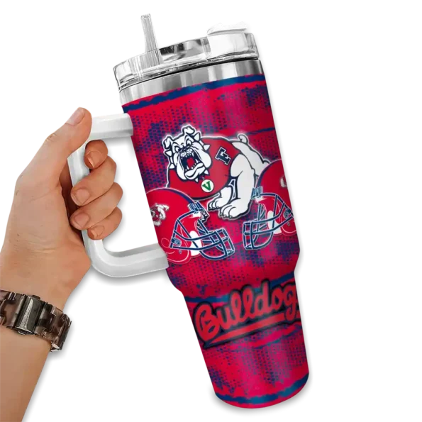 personalized fresno state bulldogs honey streaks red curved tumbler fashion forward.webp