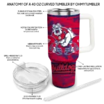 personalized fresno state bulldogs honey streaks red curved tumbler best selling.webp