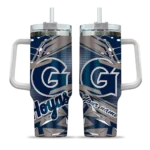 personalized georgetown hoyas abstract paths blue curved tumbler best selling.webp