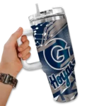 personalized georgetown hoyas abstract paths blue curved tumbler best selling.webp