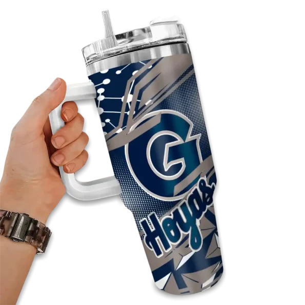 personalized georgetown hoyas abstract paths blue curved tumbler fashion forward.webp