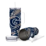 personalized georgetown hoyas abstract paths blue curved tumbler best selling.webp