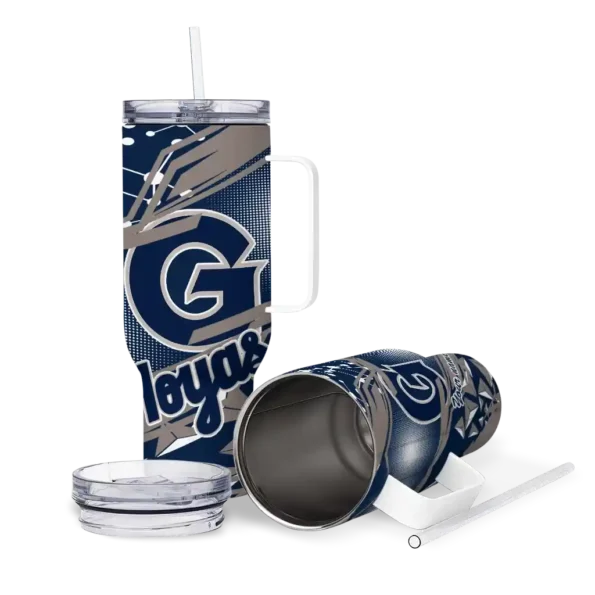personalized georgetown hoyas abstract paths blue curved tumbler high quality.webp