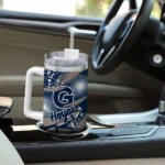 personalized georgetown hoyas abstract paths blue curved tumbler best selling.webp