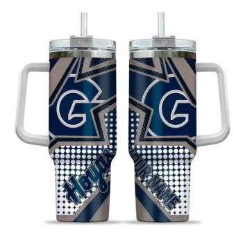personalized georgetown hoyas arrow burst blue curved tumbler best selling.webp