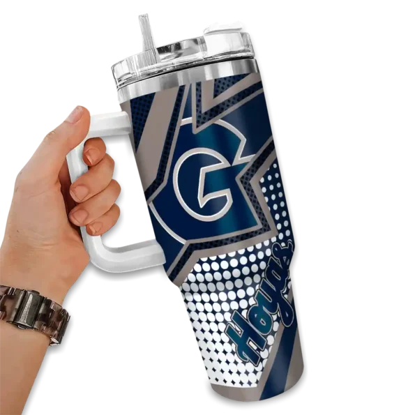 personalized georgetown hoyas arrow burst blue curved tumbler fashion forward.webp