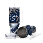 personalized georgetown hoyas arrow burst blue curved tumbler best selling.webp