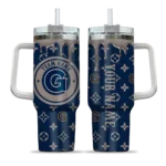 personalized georgetown hoyas bullseye drips blue curved tumbler best selling.webp