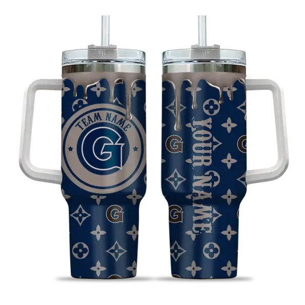 personalized georgetown hoyas bullseye drips blue curved tumbler best selling.webp