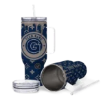 personalized georgetown hoyas bullseye drips blue curved tumbler best selling.webp