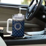 personalized georgetown hoyas bullseye drips blue curved tumbler best selling.webp