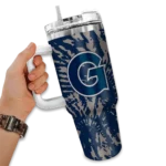 personalized georgetown hoyas burst swirl blue curved tumbler best selling.webp