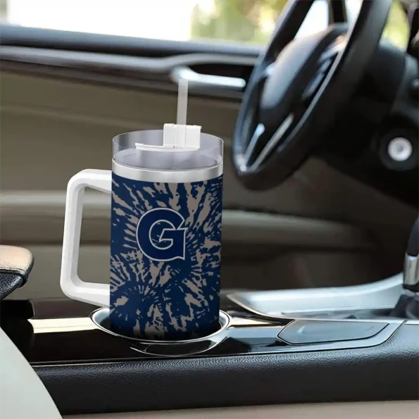 personalized georgetown hoyas burst swirl blue curved tumbler trendy.webp