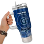 personalized georgetown hoyas geometric prism blue curved tumbler best selling.webp
