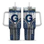personalized georgetown hoyas leopard zipper blue curved tumbler best selling.webp