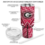 personalized georgia bulldogs chevron angle red curved tumbler best selling.webp