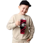 personalized georgia bulldogs claw cut red black curved tumbler best selling.webp