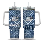 personalized georgia southern eagles bold diamonds blue curved tumbler best selling.webp