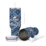 personalized georgia southern eagles bold diamonds blue curved tumbler best selling.webp