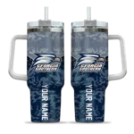 personalized georgia southern eagles chevron stripe blue curved tumbler best selling.webp