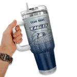 personalized georgia southern eagles gradient dots blue curved tumbler best selling.webp