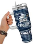 personalized georgia southern eagles honey streaks blue curved tumbler best selling.webp