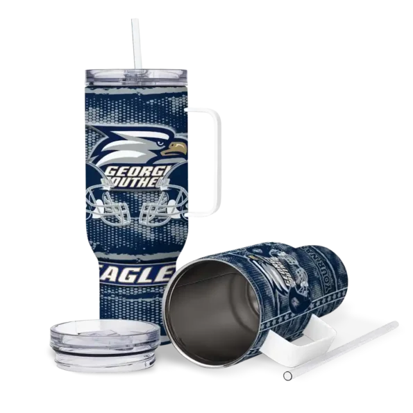personalized georgia southern eagles honey streaks blue curved tumbler high quality.webp