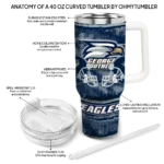 personalized georgia southern eagles honey streaks blue curved tumbler best selling.webp