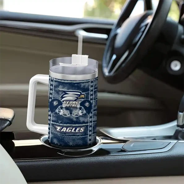 personalized georgia southern eagles honey streaks blue curved tumbler trendy.webp