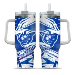 personalized georgia state panthers abstract paths blue curved tumbler best selling.webp