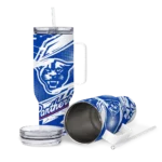 personalized georgia state panthers abstract paths blue curved tumbler best selling.webp