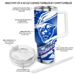 personalized georgia state panthers abstract paths blue curved tumbler best selling.webp
