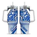 personalized georgia state panthers arrow burst blue curved tumbler best selling.webp