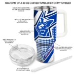 personalized georgia state panthers arrow burst blue curved tumbler best selling.webp